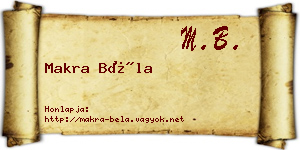 Makra Béla névjegykártya
